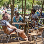Camping Serignan Plage Herault Zwemmen Terras Hut