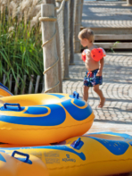Camping Serignan Plage Herault Zwemmen Kind Glijbanen Boeien