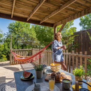 Camping Serignan Plage Herault Cabane Canardiere Premium 3 chambres Terrasse