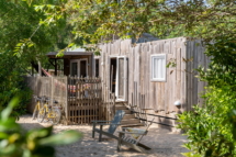 Campingplatz Serignan Plage Herault Cabane Canardiere Premium 3 Zimmer Außenbereich