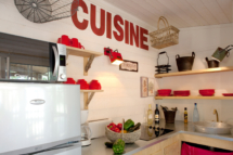 Campingplatz Serignan Plage Herault Cabane Robinson Premium 2 Zimmer Küche