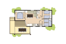 Camping Serignan Plage Herault Cottage Lagon 4 Fleurs 3 chambres Plan
