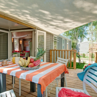 Camping Serignan Plage Herault Cottage Patio 4 Fleurs 3 chambres Terrasse