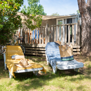 Camping Serignan Plage Herault Cottage PMR 3 Fleurs 2 chambres Terrasse