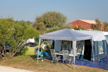 Campingplatz Serignan Plage Herault Stellplatz „Phare Ouest“ 3 Blumen Zelte