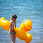 Serignan Plage Campsite Herault Beach Children Rubber Ring Sea