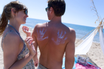 Serignan Plage Campsite Herault Beach Couple Suncream