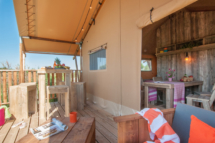 Serignan Plage campsite Herault Lodge Tent Seoune 2 Flowers Terrace